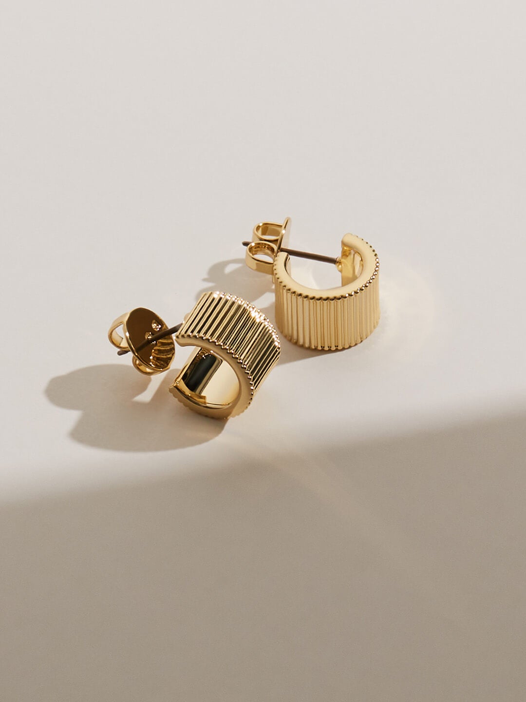 Ana Luisa Jewelry Earrings Hoop Earrings Textured Small Hoops Felicia Pleated Gold