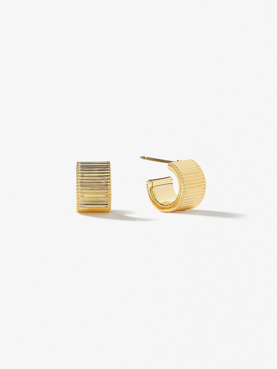 Ana Luisa Jewelry Earrings Hoop Earrings Textured Small Hoops Felicia Pleated Gold