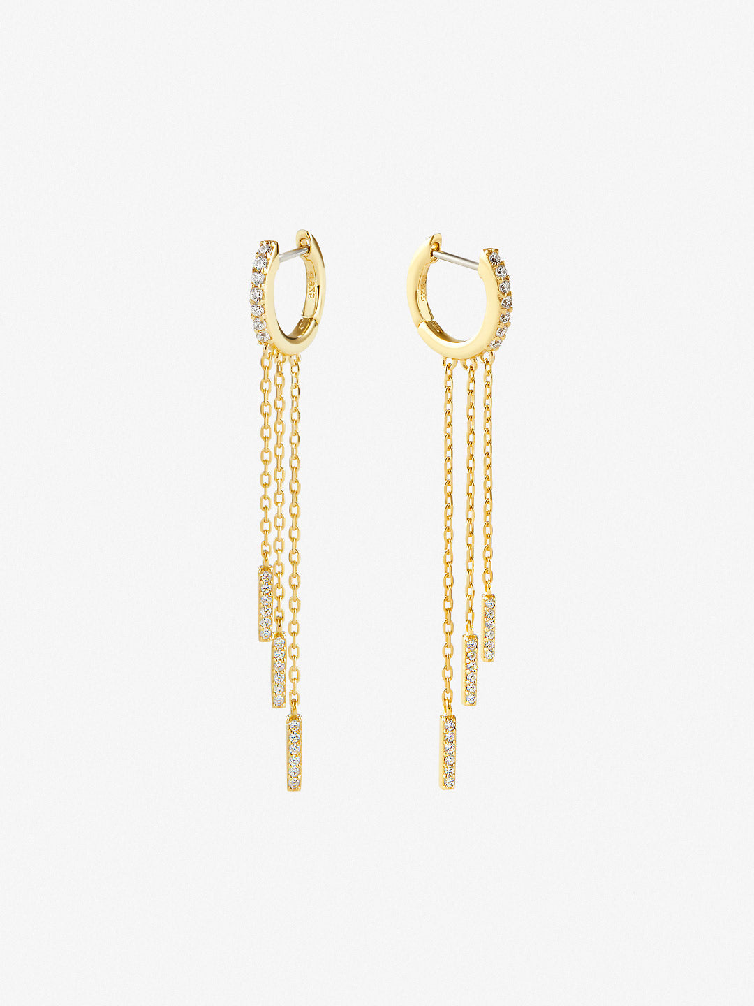 Ana Luisa Jewelry Earrings Huggie Chain Hoop Earrings Chiara Silver