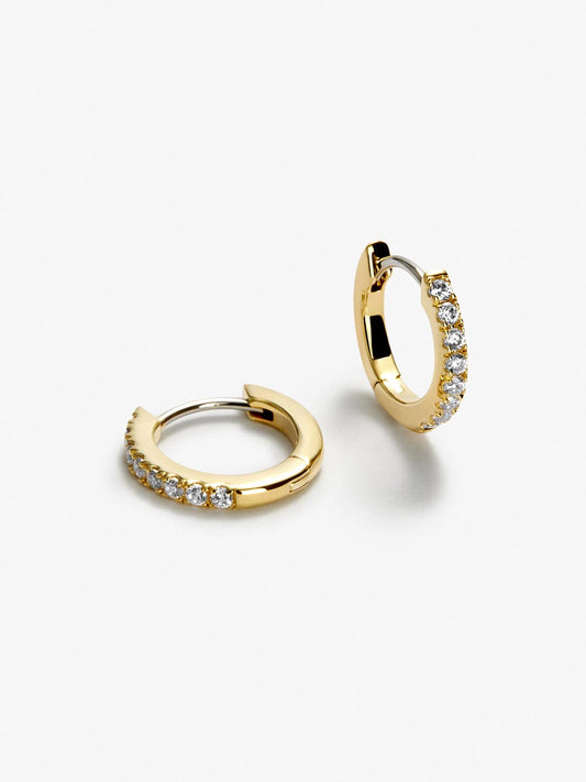 Ana Luisa Jewelry Earrings Huggie Gold Huggie Hoop Earrings Pave Huggie Hoops Gold
