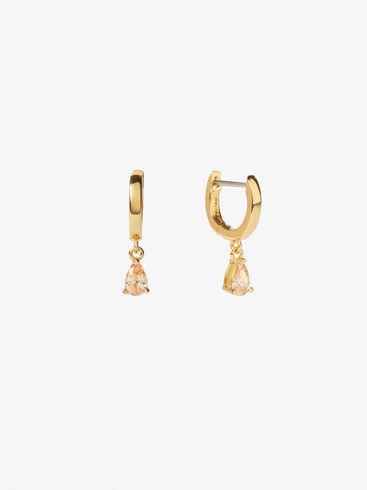 Ana Luisa Jewelry Earrings Huggie Hoop Mini Teardrop Earrings Emme Mini Champagne Gold