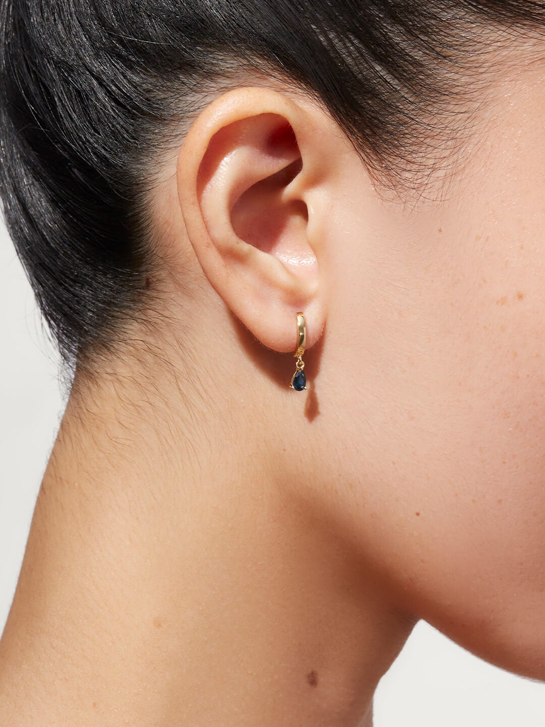Ana Luisa Jewelry Earrings Huggie Hoop Mini Teardrop Earrings Emme Mini Deep Teal Gold