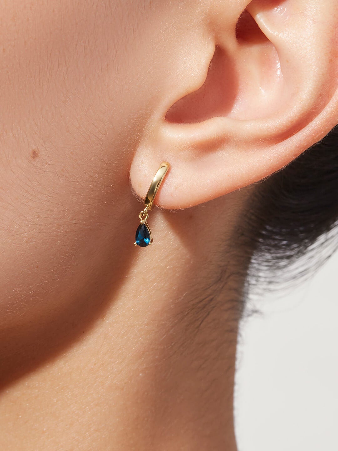 Ana Luisa Jewelry Earrings Huggie Hoop Mini Teardrop Earrings Emme Mini Deep Teal Gold