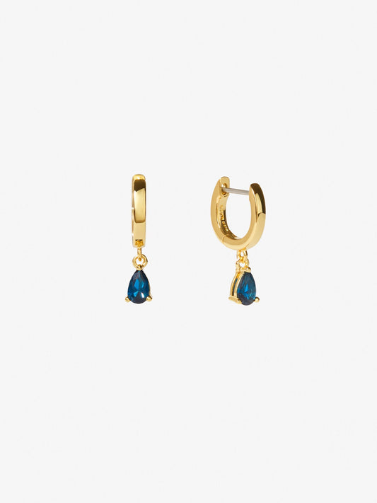 Ana Luisa Jewelry Earrings Huggie Hoop Mini Teardrop Earrings Emme Mini Deep Teal Gold
