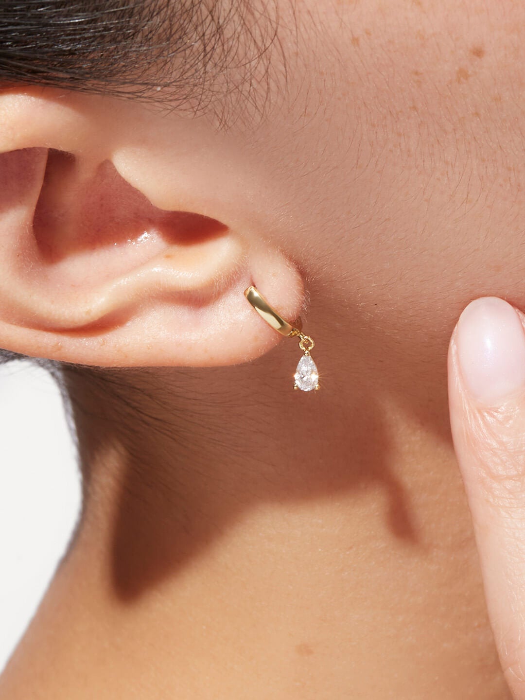 Ana Luisa Jewelry Earrings Huggie Hoop Mini Teardrop Earrings Emme Mini Gold