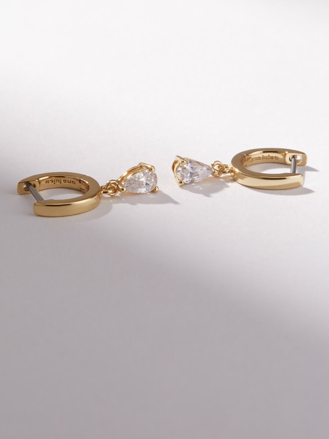 Ana Luisa Jewelry Earrings Huggie Hoop Mini Teardrop Earrings Emme Mini Gold