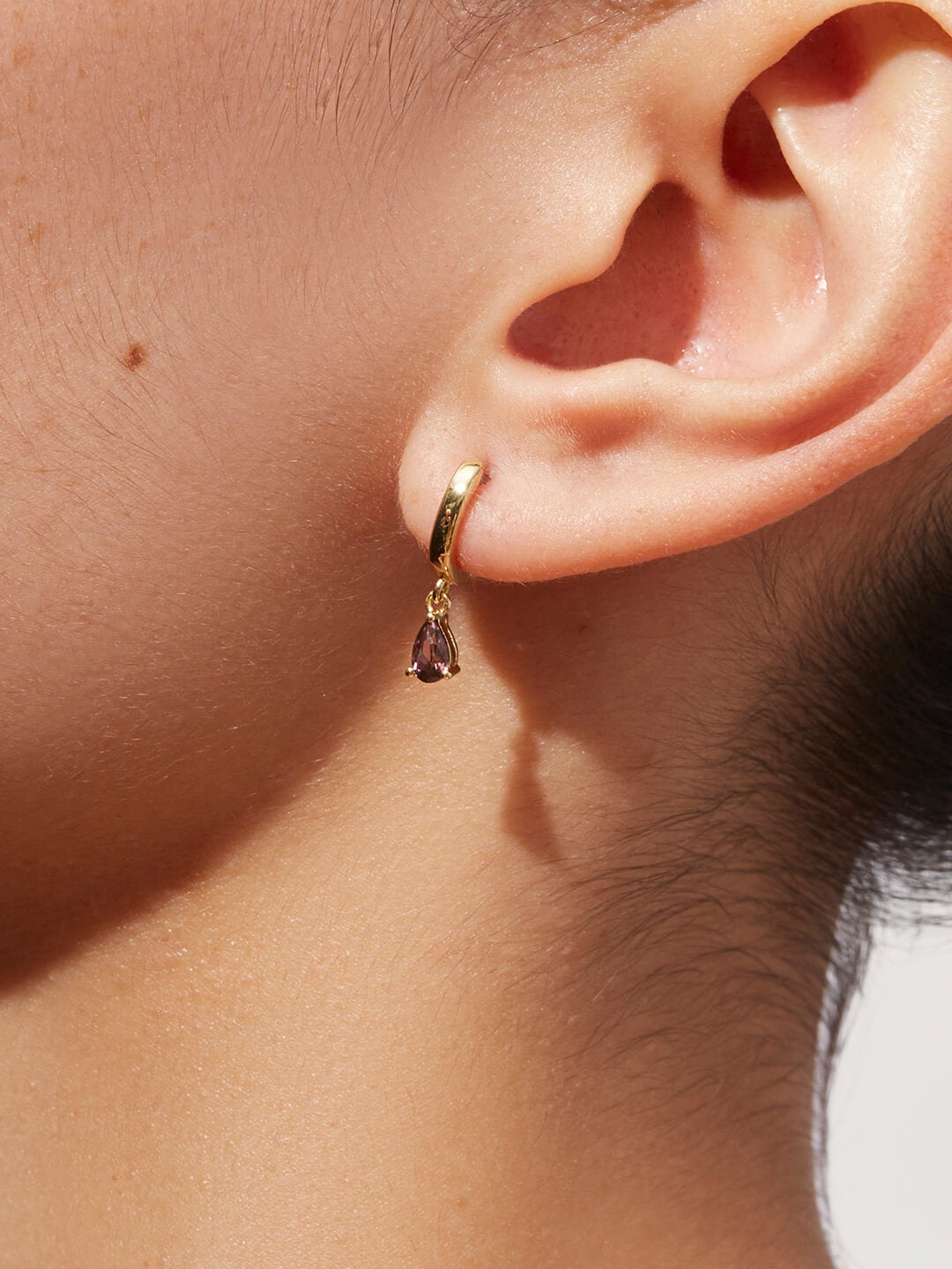 Ana Luisa Jewelry Earrings Huggie Hoop Mini Teardrop Earrings Emme Mini Rouge Gold