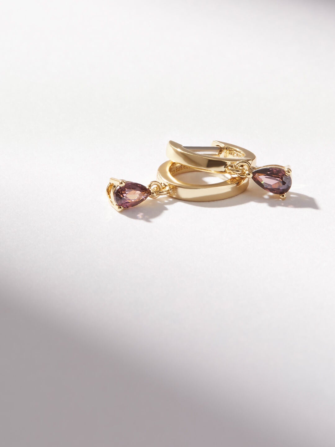 Ana Luisa Jewelry Earrings Huggie Hoop Mini Teardrop Earrings Emme Mini Rouge Gold