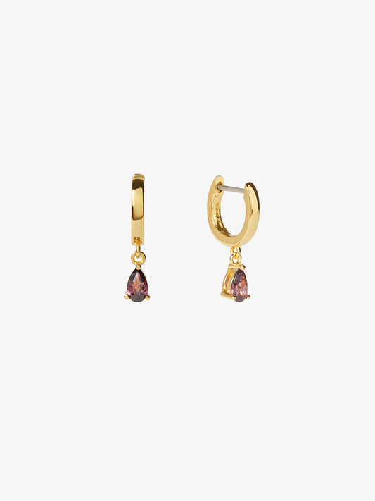 Ana Luisa Jewelry Earrings Huggie Hoop Mini Teardrop Earrings Emme Mini Rouge Gold