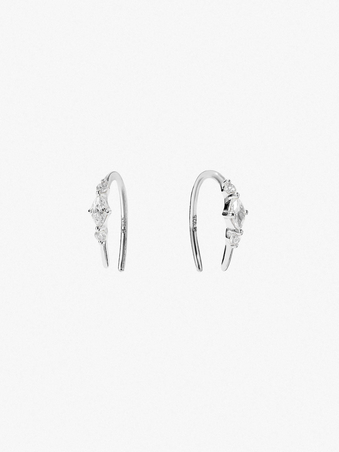 Ana Luisa Jewelry Earrings Huggie Open Hoop Earrings Leigh Silver Silver