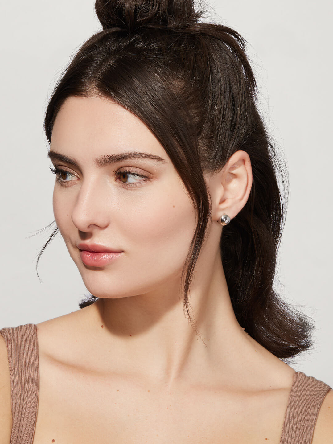 Ana Luisa Jewelry Earrings Huggies Silver Sphere Hoop Earrings Mini Abby Silver