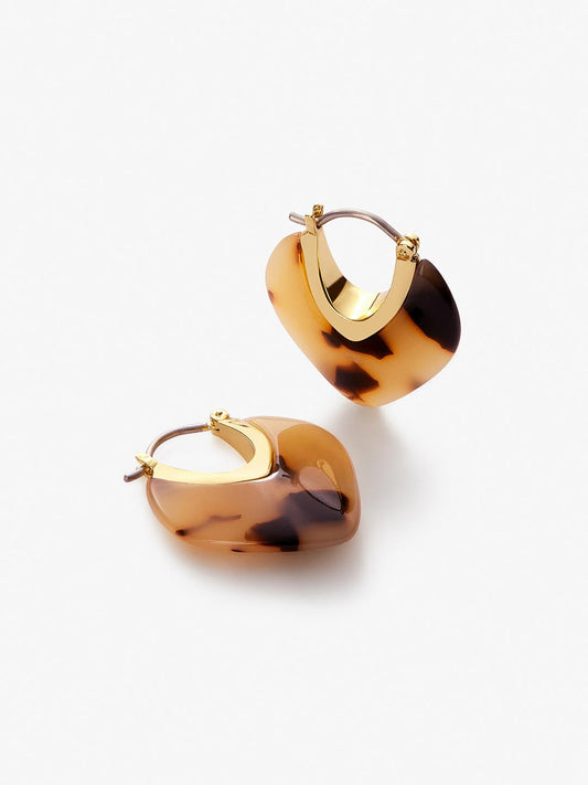 Ana Luisa Jewelry Earrings Medium Hoops Statement Earrings Spencer Light Tortoise Gold