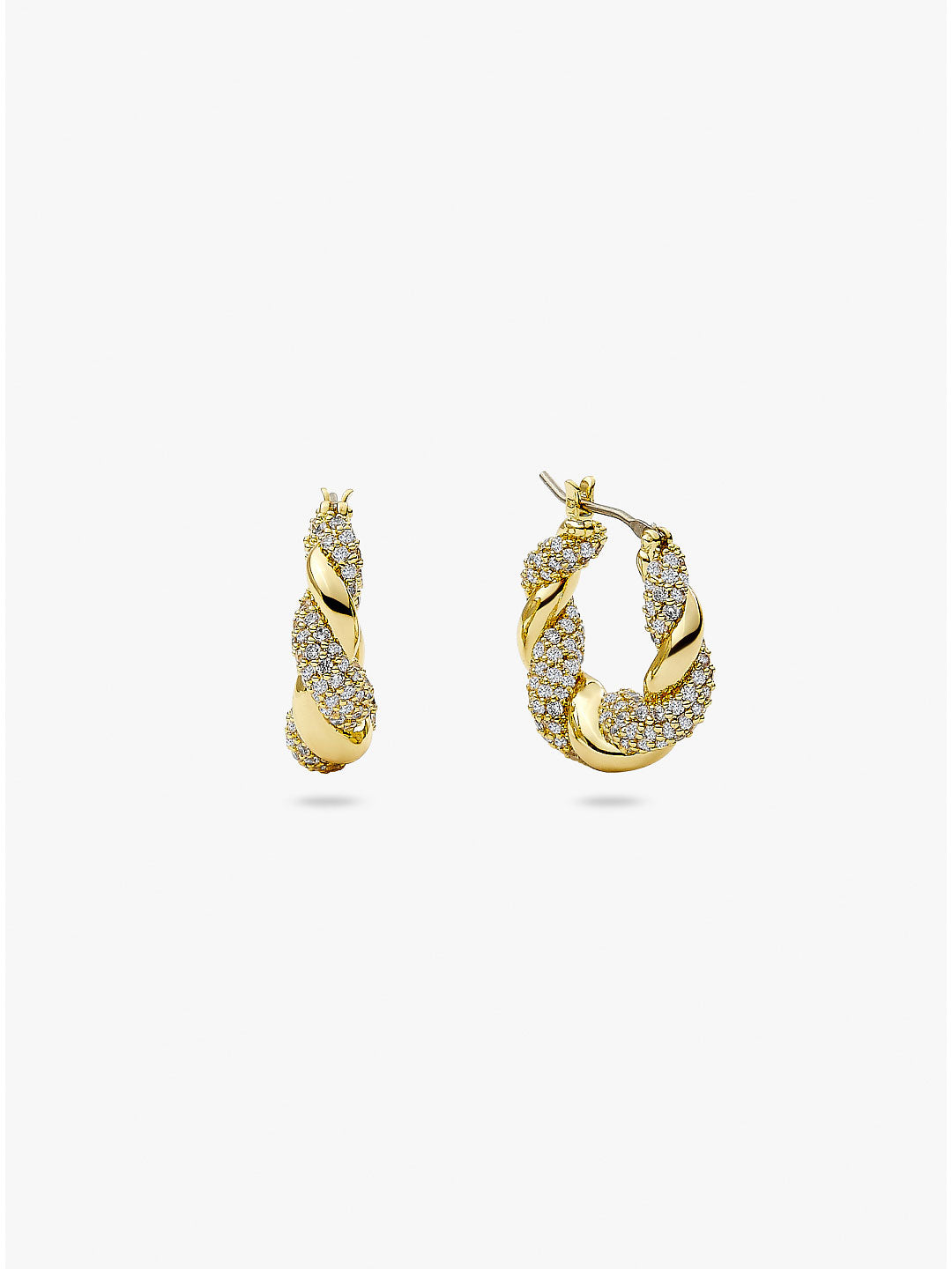 Ana Luisa Jewelry Earrings Medium Hoops Twisted Hoop Earrings Paris Pave Gold