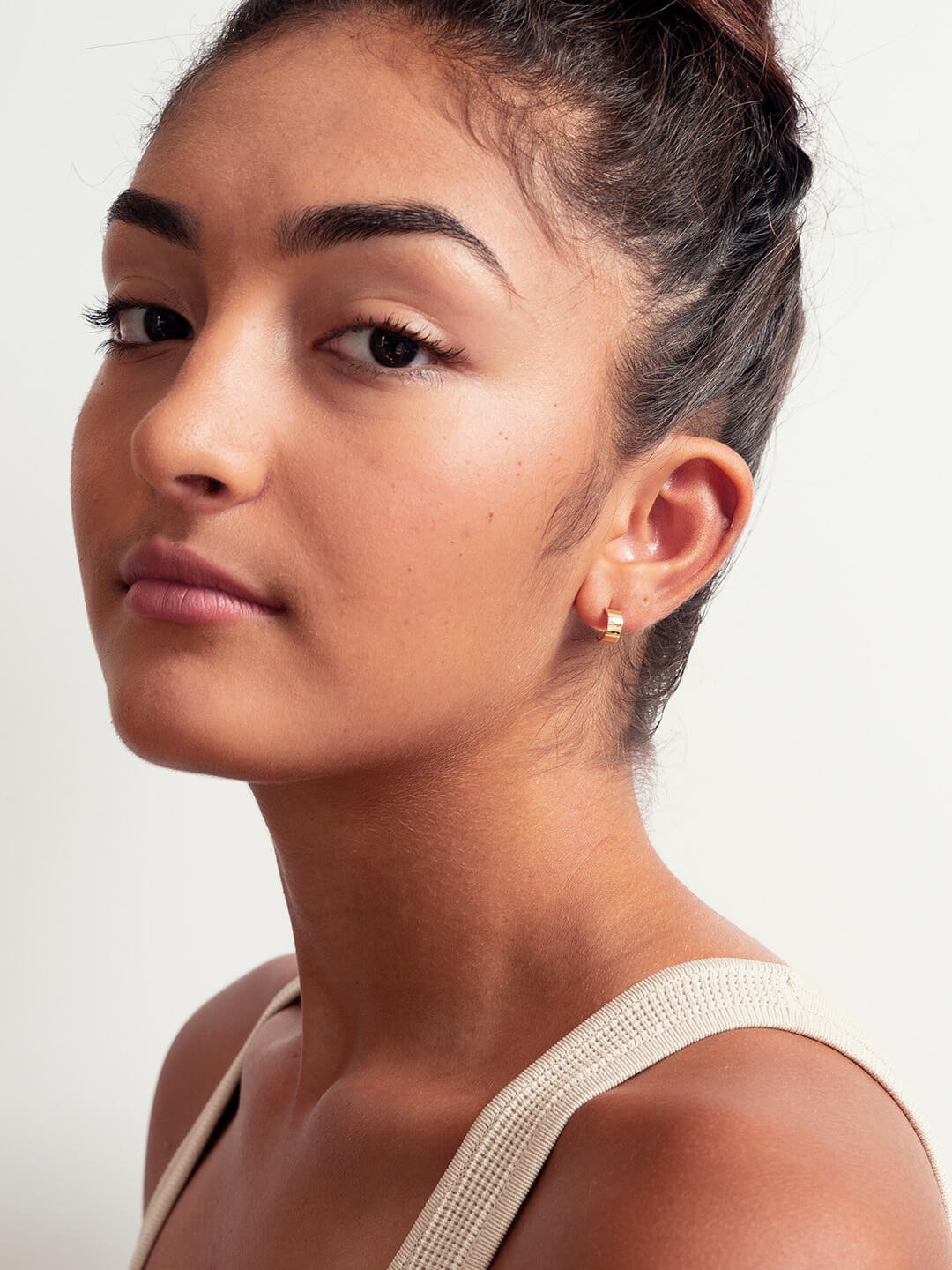 Ana Luisa Jewelry Earrings Mini Flat Band Hoops Mini Georgia Gold