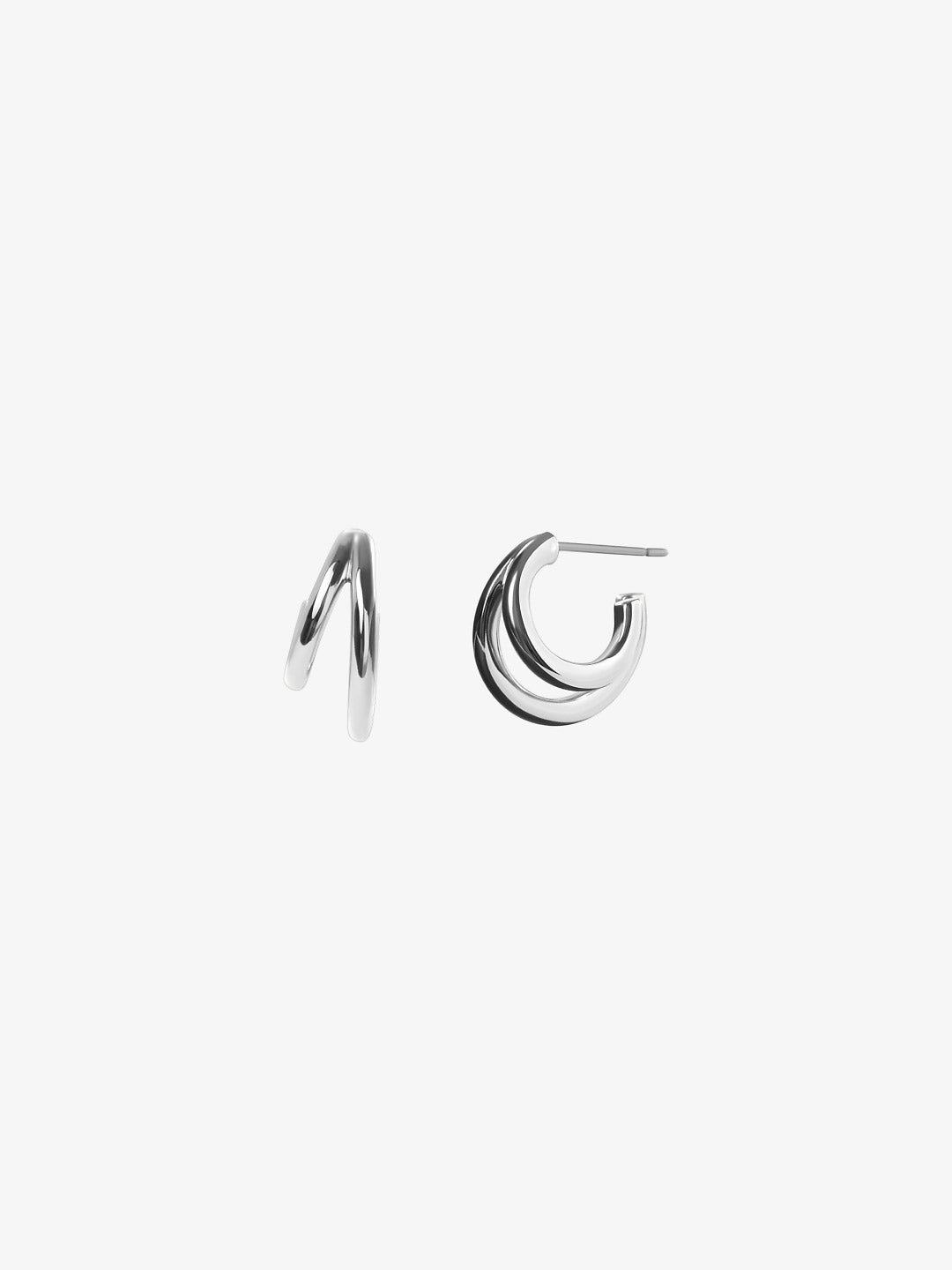 Ana Luisa Jewelry Earrings Small Hoops Double Hoop Earrings Scarlett Silver Rhodium