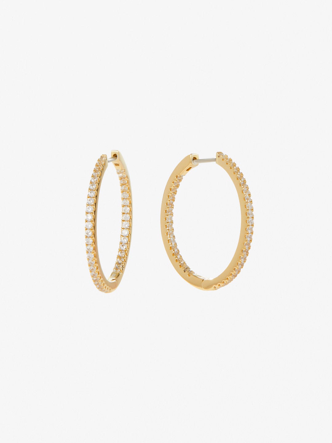 Ana Luisa Jewelry Earrings Small Hoops Pave Hoop Earrings Reverso Silver