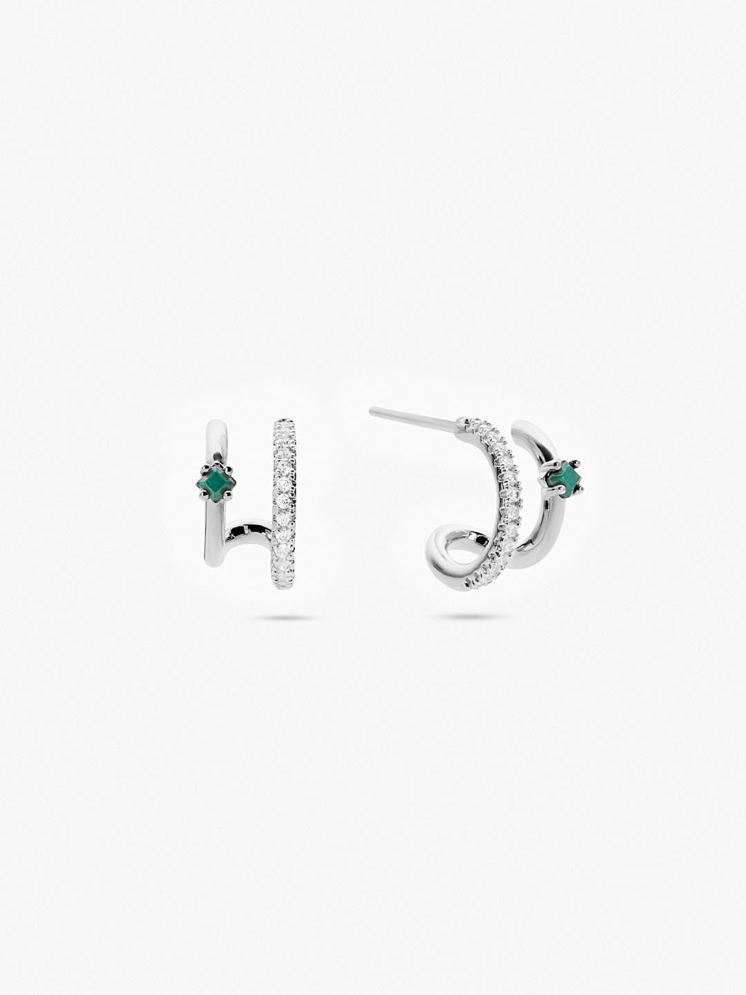 Ana Luisa Jewelry Earrings Stud Double Hoop Earrings Percy Silver Rhodium