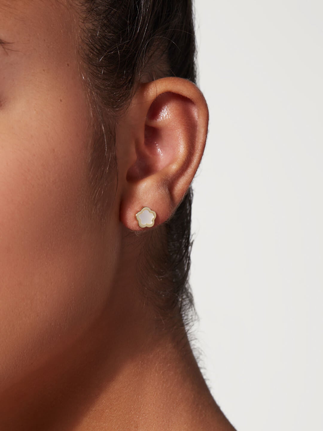 Ana Luisa Jewelry Earrings Studs Inlay Flower Studs Rei Mother of Pearl Silver