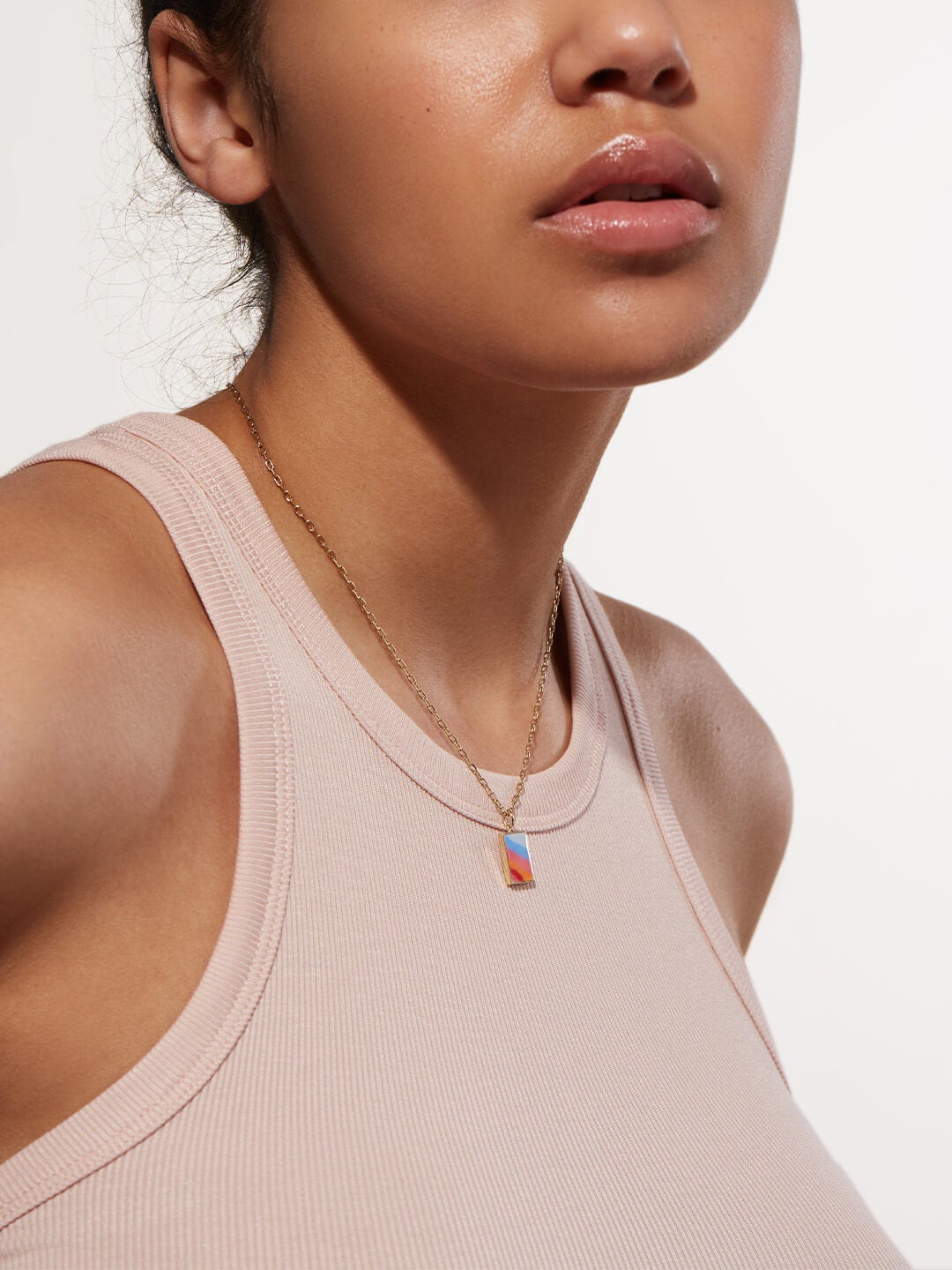 Ana Luisa Jewelry Necklace Pendant Necklace Enamel Pendant Elsa Sunset Gold