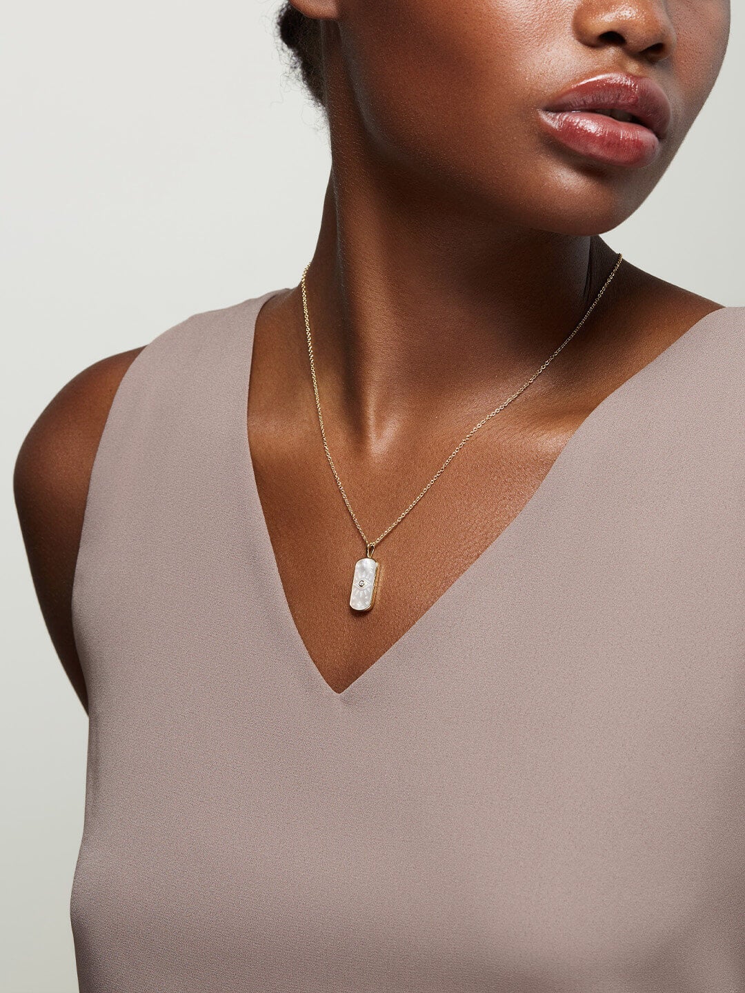 Ana Luisa Jewelry Necklace Pendant Necklace Engraved Pearl Necklace Fortuna Gold