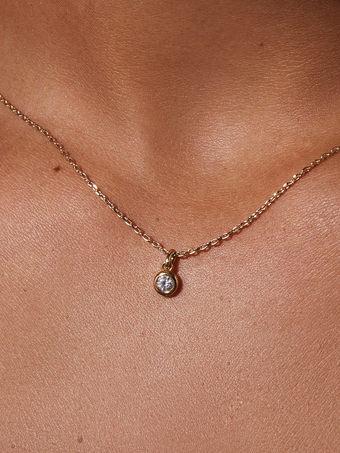 Ana Luisa Jewelry Necklace Pendant Necklace Round Stone Pendant Selina Gold