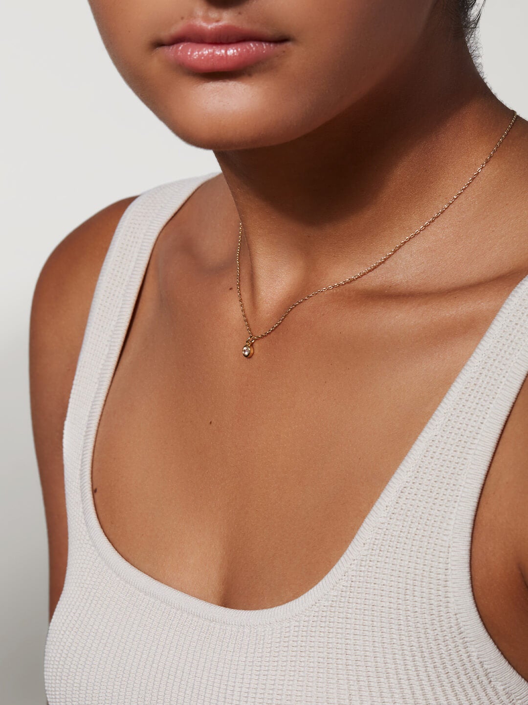 Ana Luisa Jewelry Necklace Pendant Necklace Round Stone Pendant Selina Gold