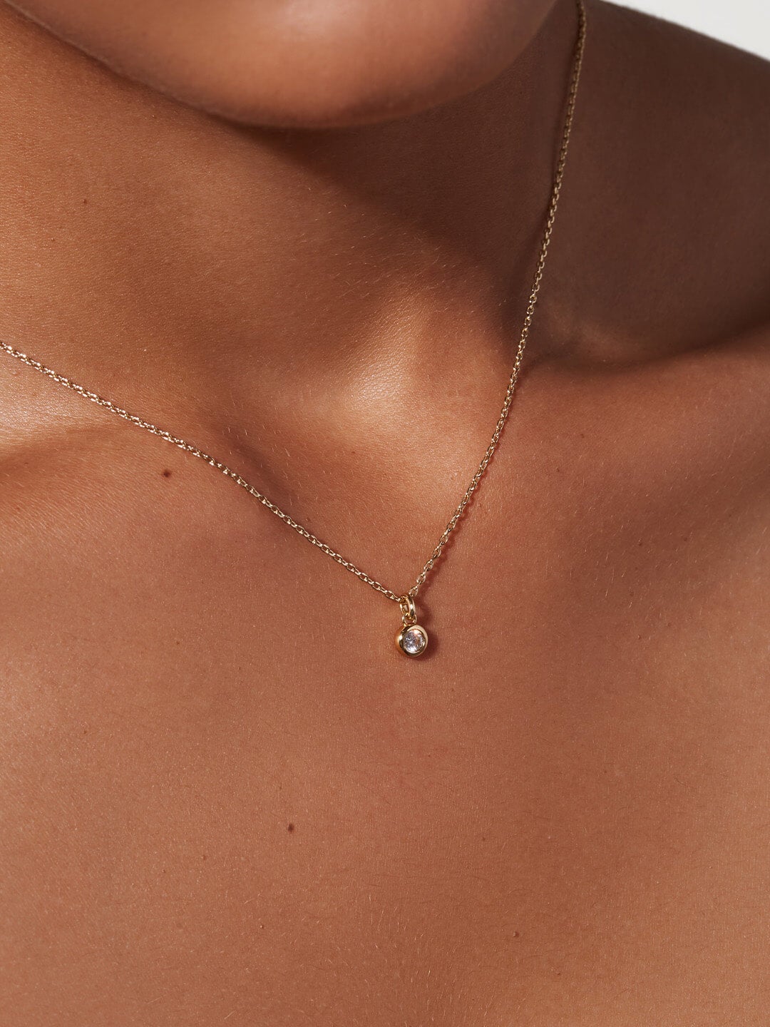 Ana Luisa Jewelry Necklace Pendant Necklace Round Stone Pendant Selina Gold