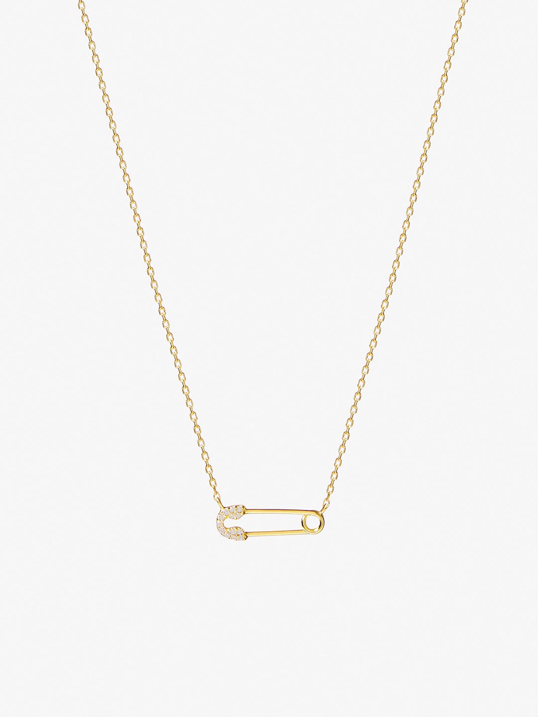 Ana Luisa Jewelry Necklaces Pendant Neckace Pave Safety Pin Necklace Dee Pendant Silver