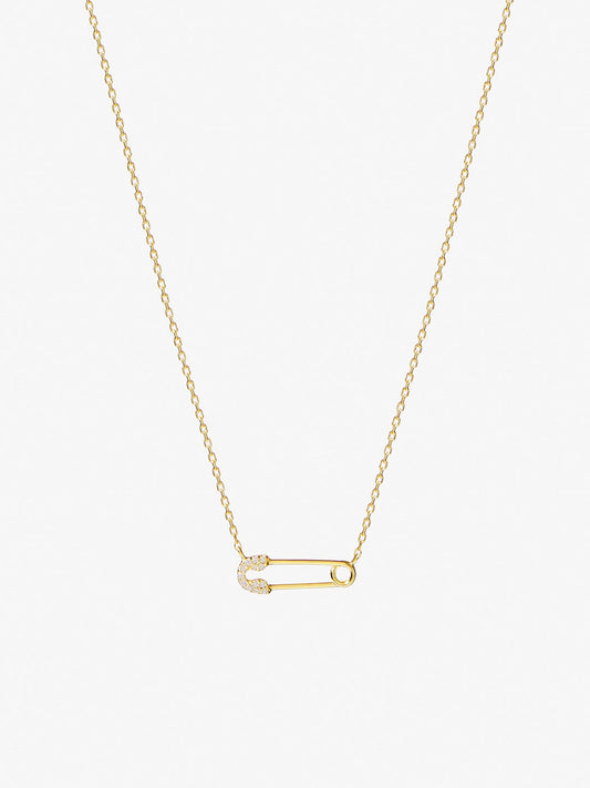 Ana Luisa Jewelry Necklaces Pendant Neckace Pave Safety Pin Necklace Dee Pendant Silver