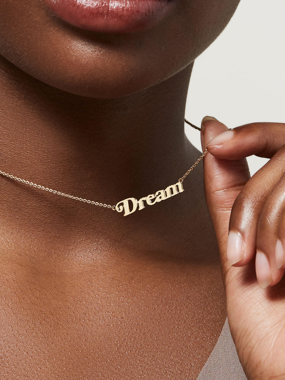 Ana Luisa Jewelry Necklaces Pendant Necklace Nameplate Necklace Dream Gold