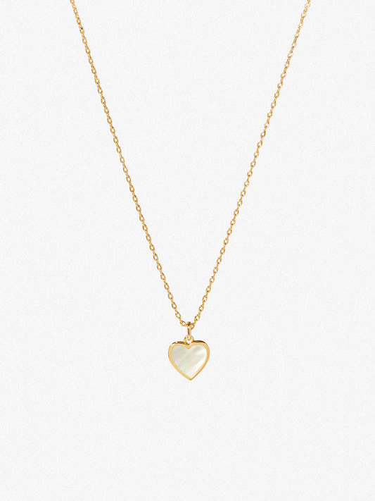 Ana Luisa Jewelry Necklaces Pendants Gold Heart Necklace Laure Mother Of Pearl Gold