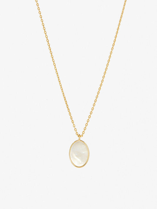Ana Luisa Jewelry Necklaces Pendants Mother Of Pearl Necklace Vinta Oval Silver
