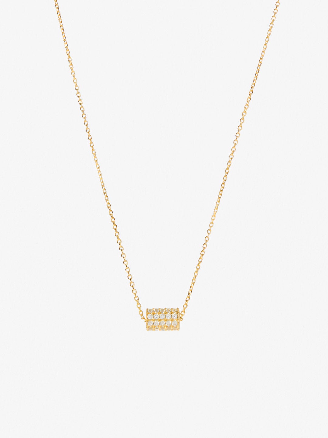 Ana Luisa Jewelry Necklaces Pendants Pave Bead Necklace Madeline Silver