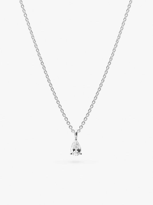 Ana Luisa Jewelry Necklaces Pendants Silver Delicate Solitaire Pendant Elise Pendant Rhodium