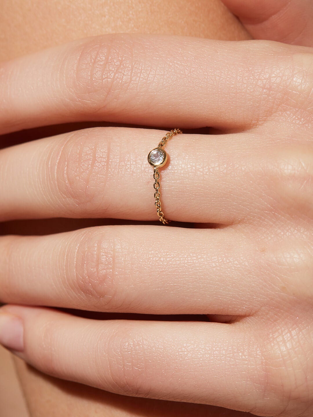 Ana Luisa Jewelry Ring Chain Rings Chain Ring with Topaz Jenna Silver