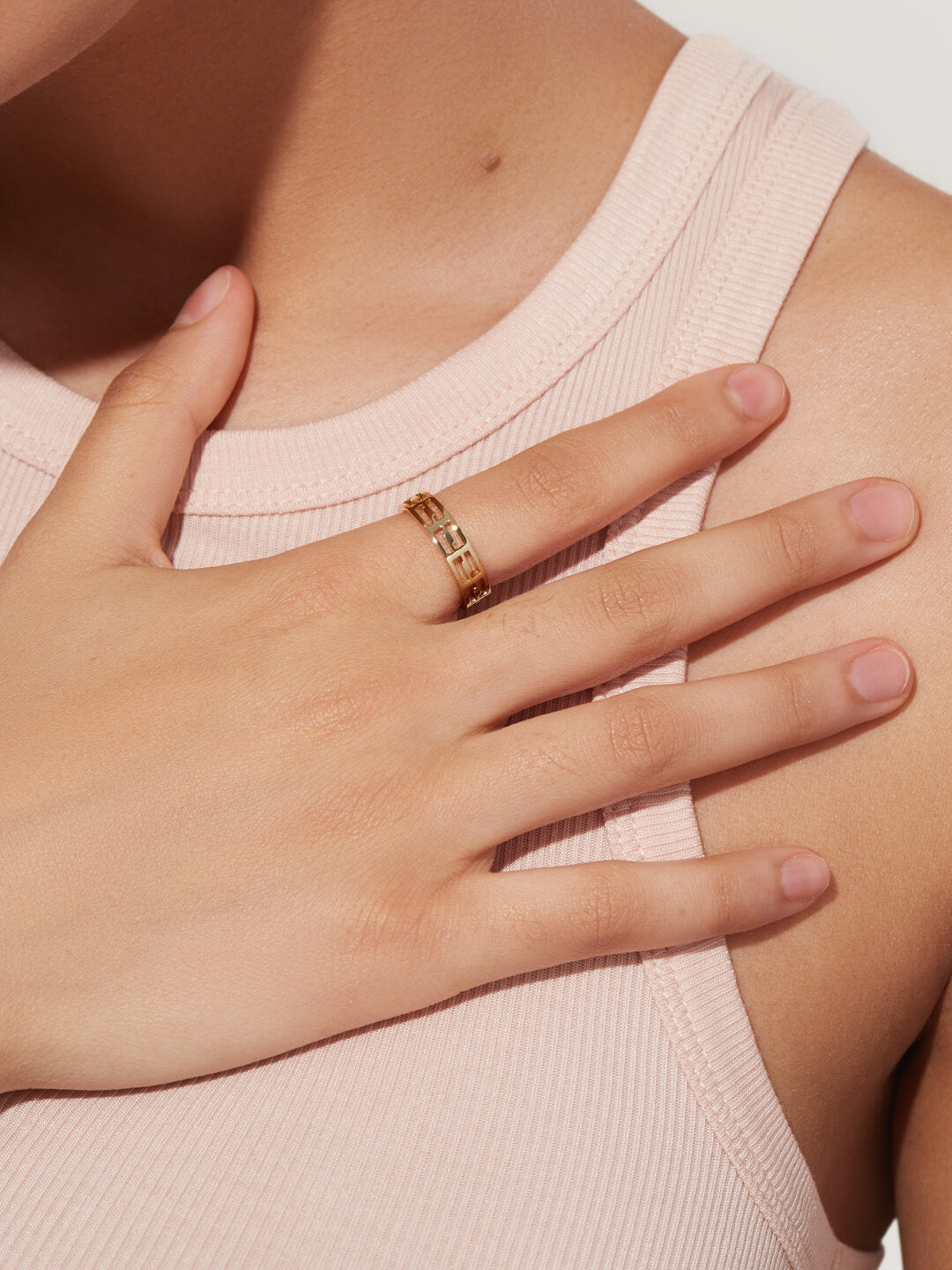 Ana Luisa Jewelry Rings Band Ring Meander Ring Conagh Gold