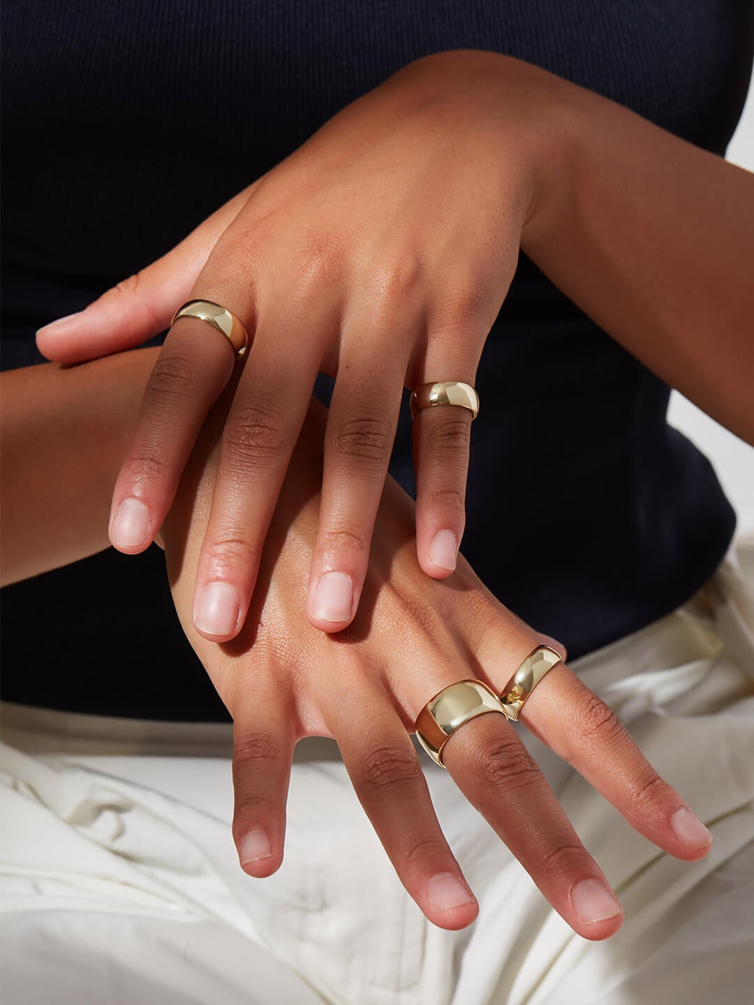 Ana Luisa Jewelry Rings Band Ring Wide Cigar Band Ring Wade Gold