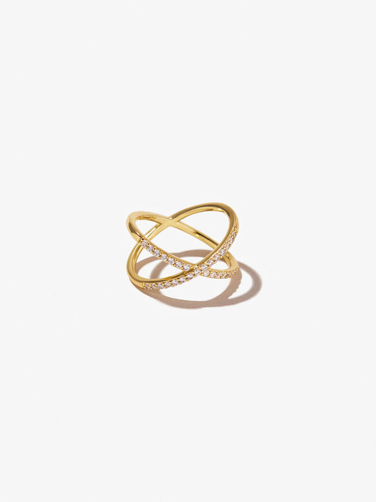 Ana Luisa Jewelry Rings Pave Crossover Ring Jax Silver