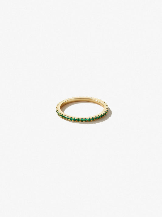 Ana Luisa Jewelry Rings Thin Bands Eternity Ring Minette Green Gold