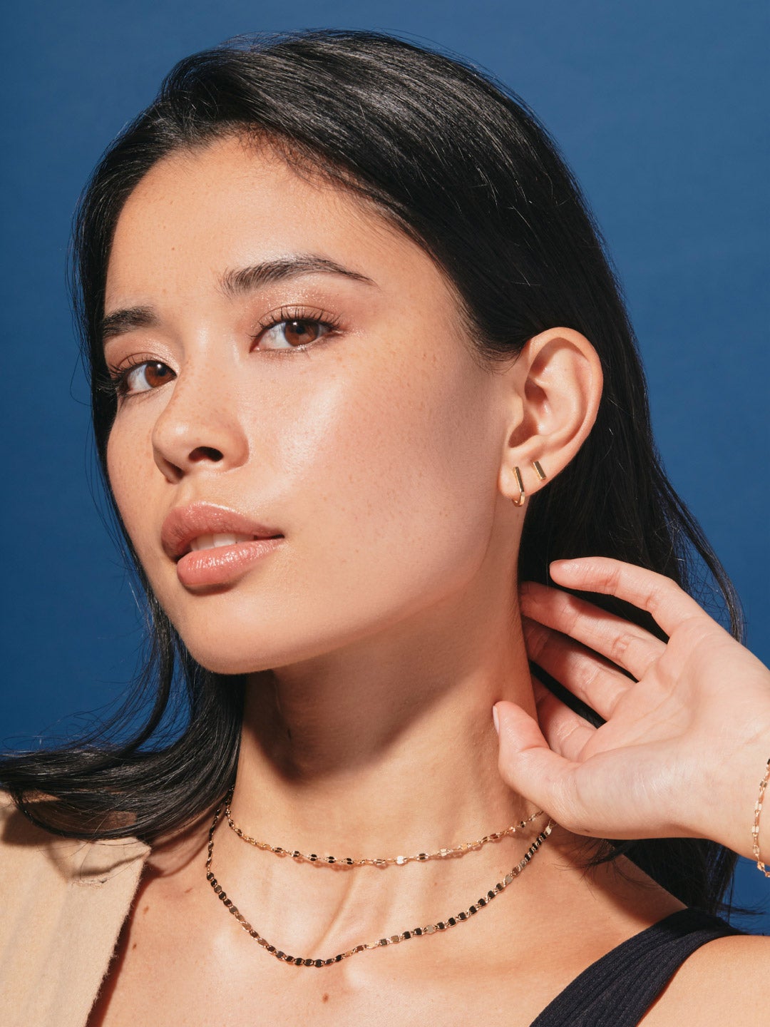 Ana Luisa Jewelry Studs Earrings Curved Stud Earrings Jia Gold