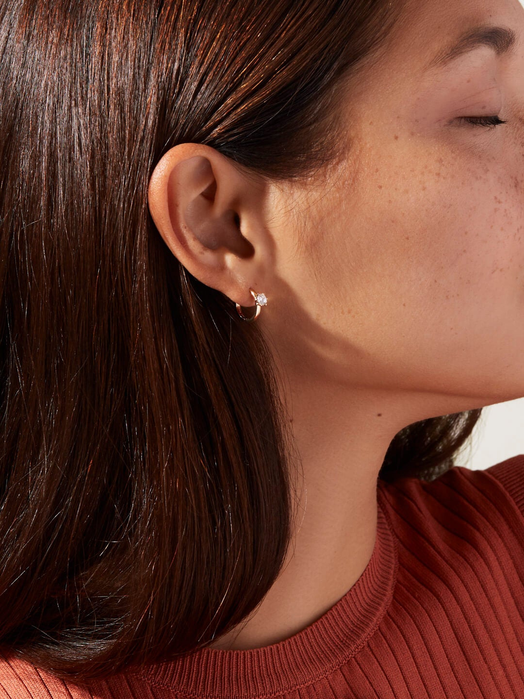 Ana Luisa Earrings Huggie Earrings Statement Huggie Hoops She said yes Silver
