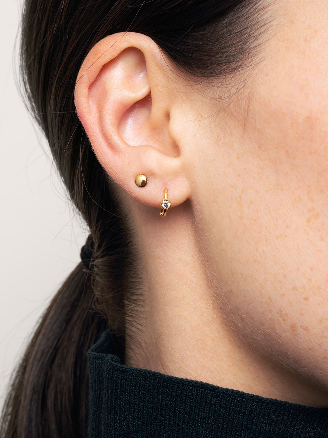 Ana Luisa Earrings Studs Earrings Thumbtack Stud Earrings Mini Disco Gold