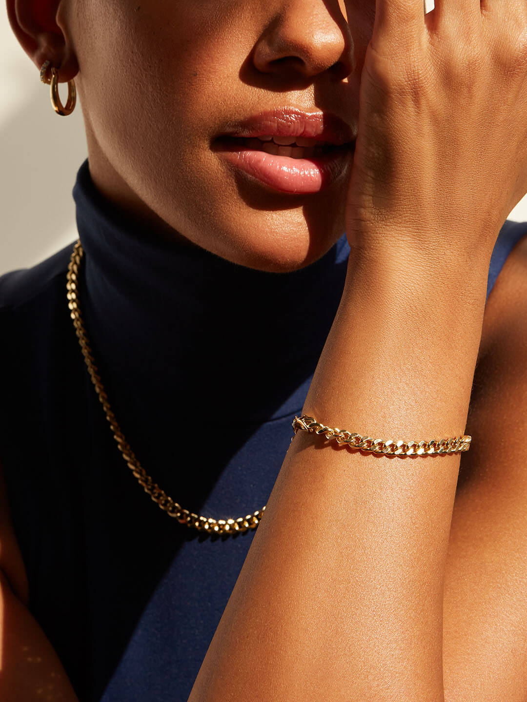 Ana Luisa Jewelry Bracelets Chain Bracelet Curb Chain Bracelet Michael Bold Small Gold