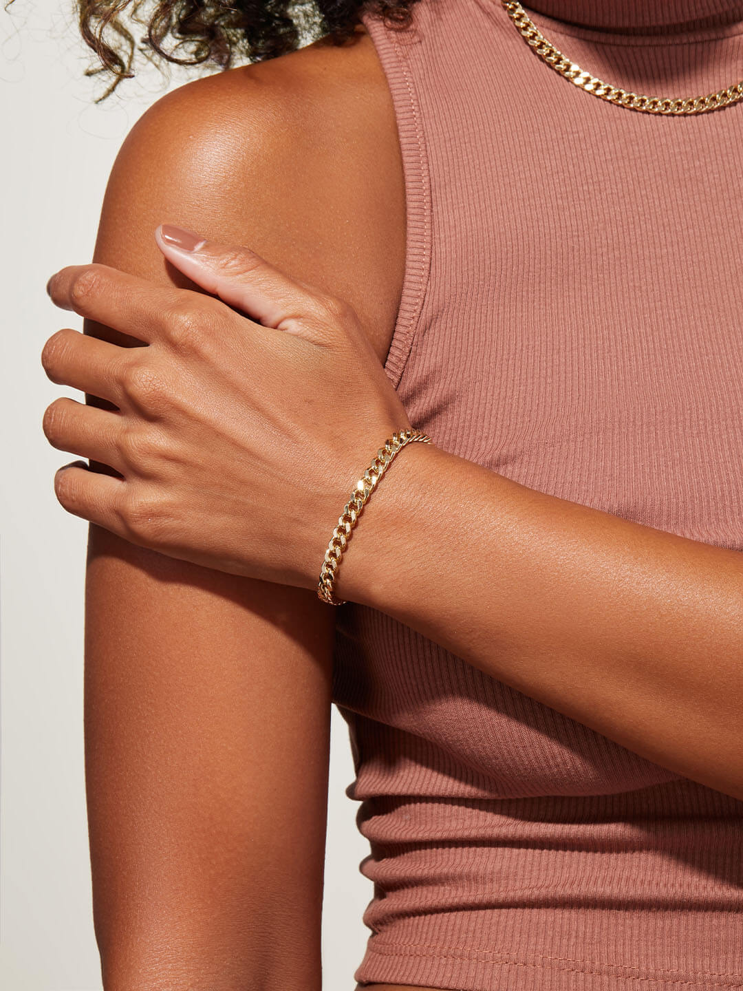 Ana Luisa Jewelry Bracelets Chain Bracelet Curb Chain Bracelet Michael Bold Small Gold