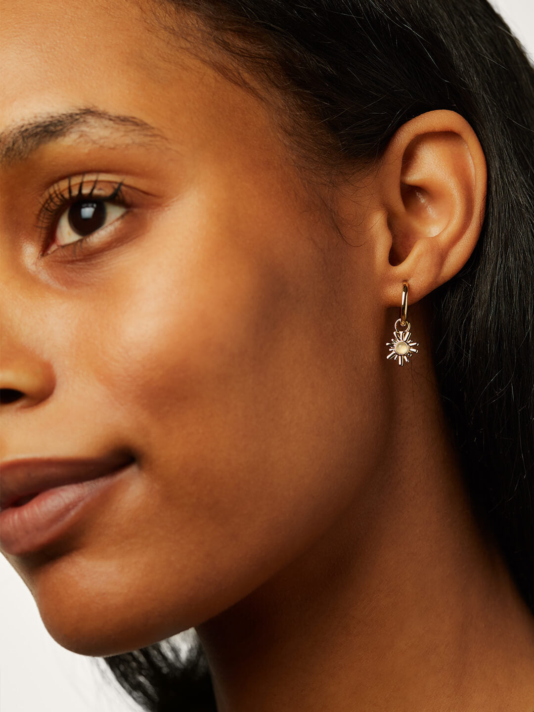 Ana Luisa Jewelry Earrings Hoops Earrings Moonstone Huggie Hoops Riviera Gold