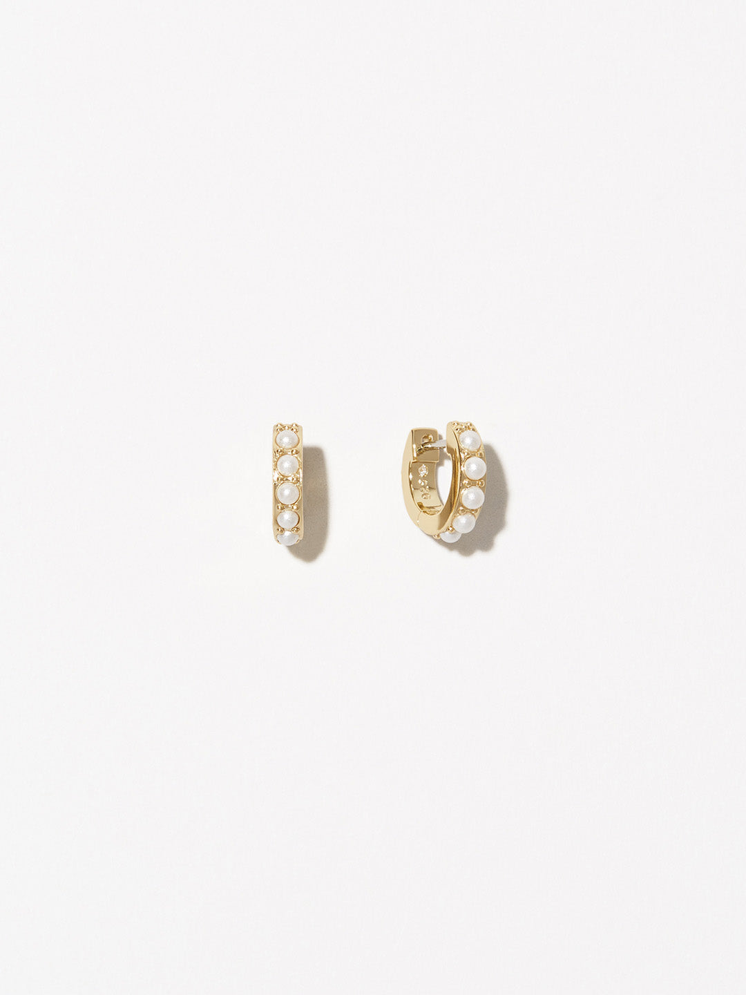 Ana Luisa Jewelry Earrings Huggie Earrings Pearl Huggie Hoops Ashley Silver