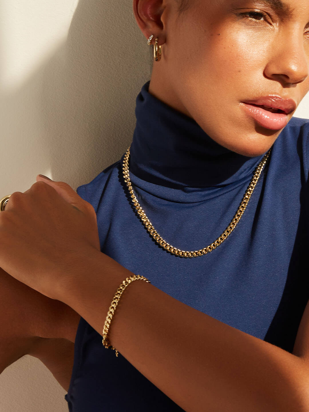 Ana Luisa Jewelry Necklaces Chain Necklace Curb Chain Necklace Adam Bold Gold Small