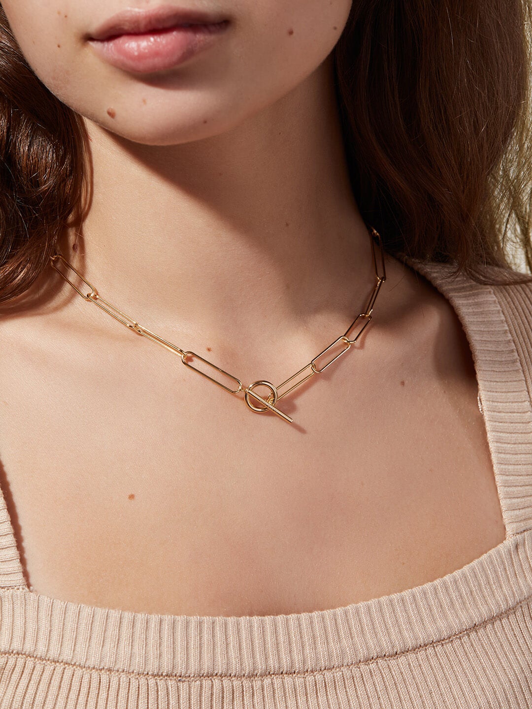 Ana Luisa Jewelry Necklaces Layered Necklace Paper Clip Chain Necklace Alyssa Sterling Silver Gold