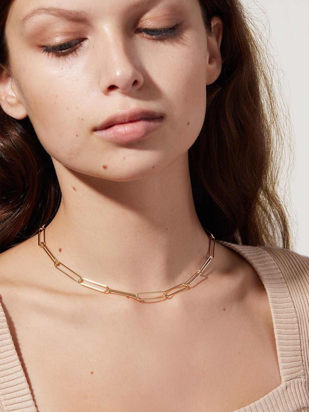 Ana Luisa Jewelry Necklaces Layered Necklace Paper Clip Chain Necklace Alyssa Sterling Silver Gold