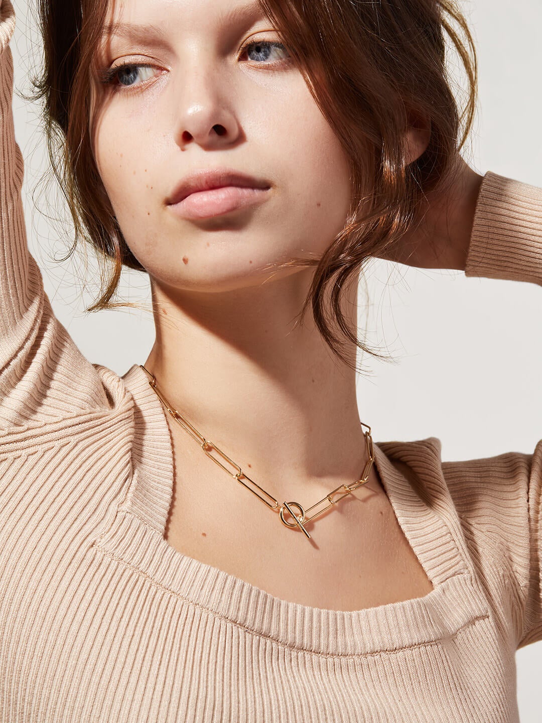 Ana Luisa Jewelry Necklaces Layered Necklace Paper Clip Chain Necklace Alyssa Sterling Silver Gold